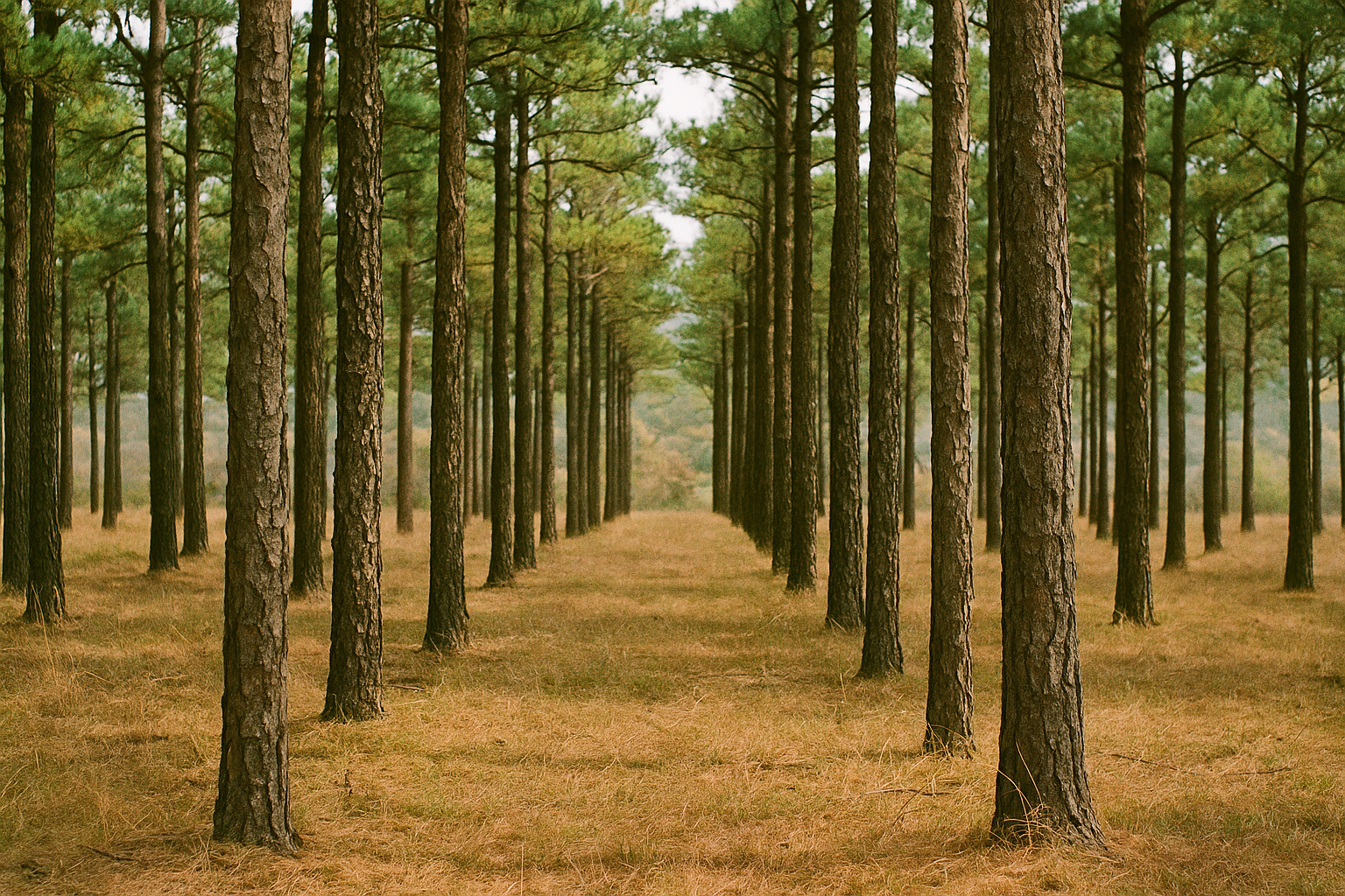 Image of Photo of parallel forest in the wichita mountains shot on a canon ae-1 portra 1600 with medium grain